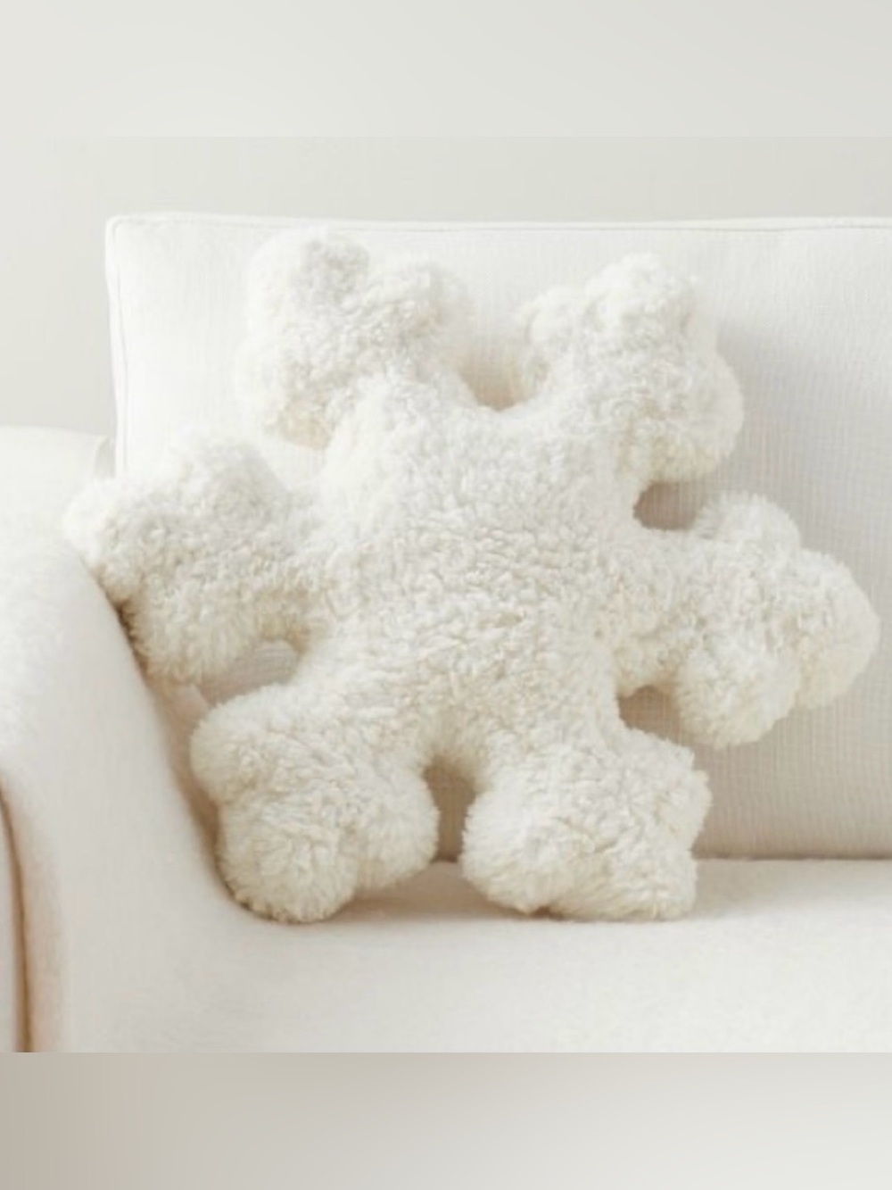 NEW Pottery Barn Plush Snowflake Throw Pillow